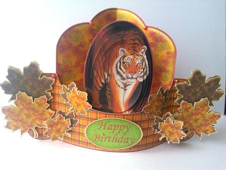 Tiger Bow Front Push and Pull Card Kit by Sandra Corbey