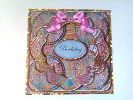 Multi Mix1 Birthday 3D Rosette 8in Card Front Kit by Sandra Corbey