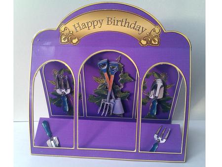 3D Gardening Window Card Kit with Decoupage N Envelope by S. Corbey