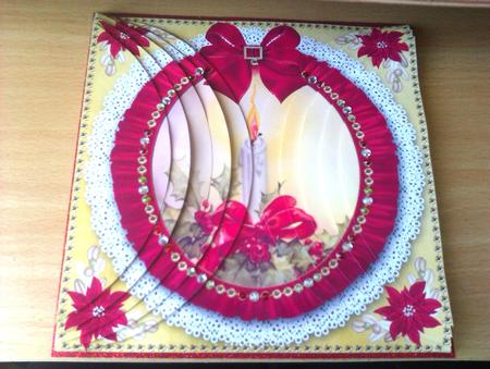 Single Candle3 Ruffle 8in Round Side Stacker Cf Kit by Sandra Corbey