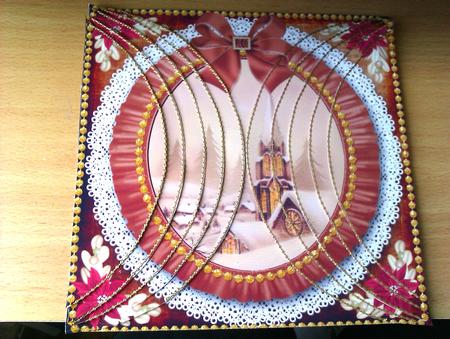 Snow Steeple Bronze Ruffle 8in Round Side Stacker Cf Kit by Sandra Corbey
