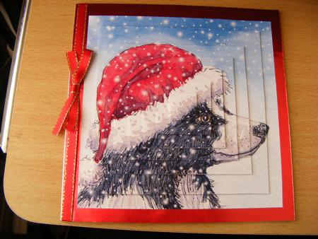 His Holiday Hat Square Pyramid and Gift Tag by S. Corbey