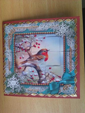 Robin 1 Snow 5inch 3D Paper Weaving Sheet by S. Corbey