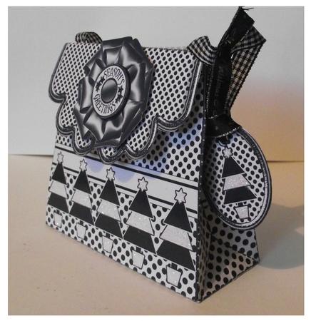 Handbag Gift Box Monochrome Christmas by S. Corbey