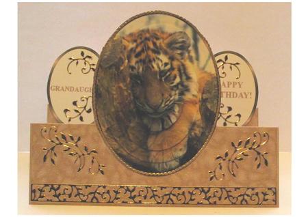 Tiger Cub - on the Wild Side - Oval Stepper Card Kit by Sandra Corbey