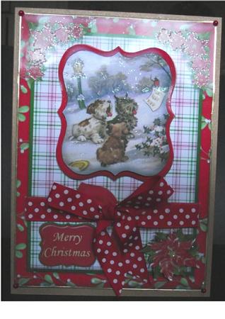 Merry Christmas Mum Vintage Dogs Caroling+various Sentiments by S. Corbey