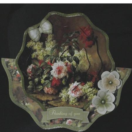 Vintage Painted Roses Shaped Over the Edge Mini Kit by S. Corbey