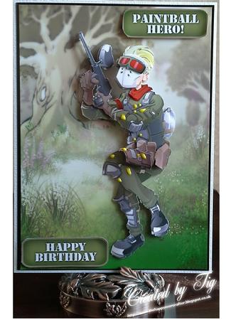 Paintball Dude Decoupage Sheet by S. Corbey