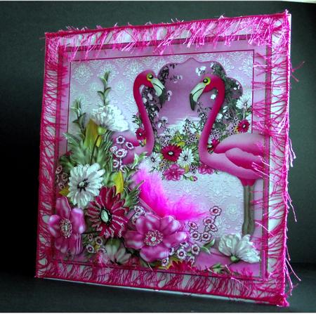 Pink Flamingo Bouquet 8x8 Kit by S. Corbey