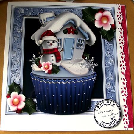 Christmas Cupcake - Snowman by S. Corbey