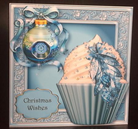 Bling Christmas Cupcake in Blue by S. Corbey