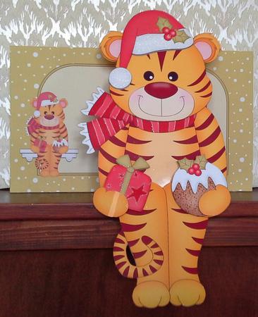 3D on the Shelf Card Kit - Little Christmas Tinker the Tiger by S. Corbey