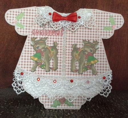 Baby Girls 1st Christmas with Reindeer Romper Suit Mini Kit by S. Corbey