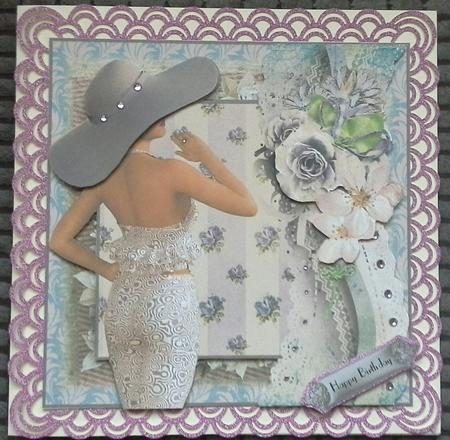 The Lilac Hat Card Front Kit by Sandra Corbey