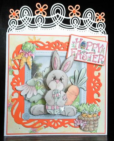 Bunny Belle 8x8 Card Kit with Decoupage by S. Corbey