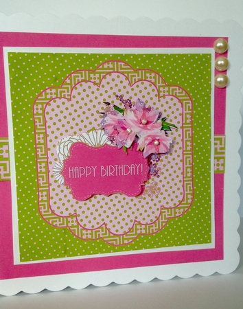 Spring Floral in Pink & Green Card Making Kit by Sandra Kirk