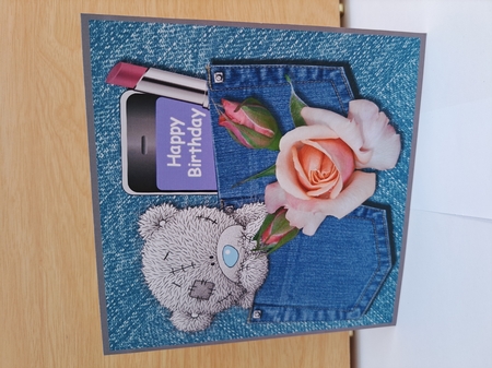 Tatty Teddy Denim Pockets by Sandra Upton