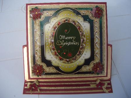 Merry Christmas Topper with 4 Poinsettias by Sandra Wales