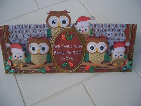 Red Christmas Owl Twittwitawoo Christmas Large Dl Card Kit by Sandra Wales