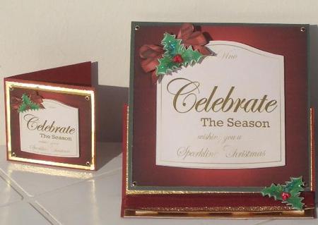 Christmas Red Wine Label with 3D Decoupage by Sandra Wales