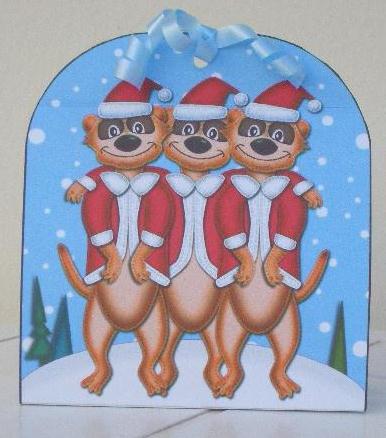 3D Xmas Meerkats Treat or Favour Box Mini Kit by Sandra Wales