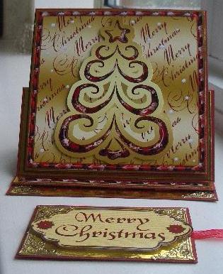 Gold & Red Christmas Tree Topper by Sandra Wales
