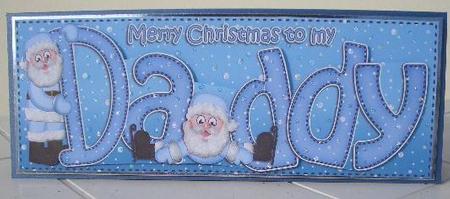 Large Dl Xmas Daddy Quick Card 3D Decoupage by Sandra Wales