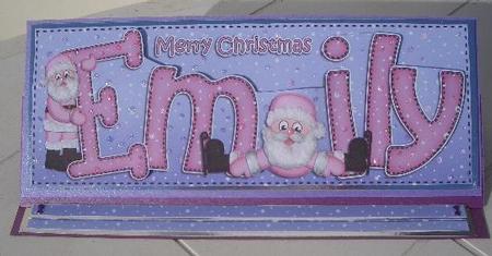 Large Dl Xmas Emily Quick Card 3D Decoupage by Sandra Wales