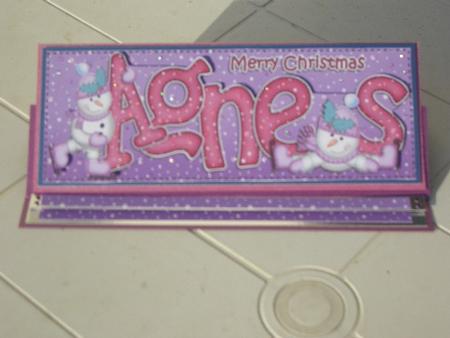 Large Dl Xmas Agnes Quick Card 3D Decoupage by Sandra Wales