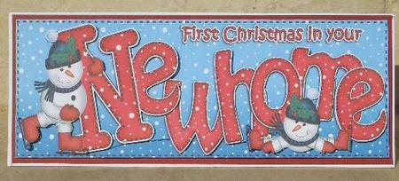 Large Dl Xmas New Home Quick Card 3D Decoupage by Sandra Wales