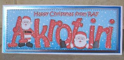 Large Dl Xmas Raf Akrotiri Quick Card 3D Decoupage by Sandra Wales