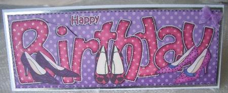 Large Dl Birthday Shoes Quick Card 3D Decoupage by Sandra Wales
