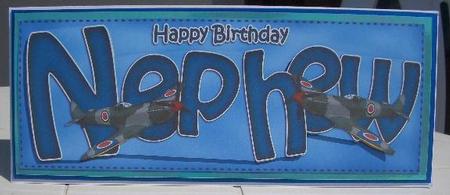 Large Dl Birthday Nephew Card & 3D Decoupage by Sandra Wales
