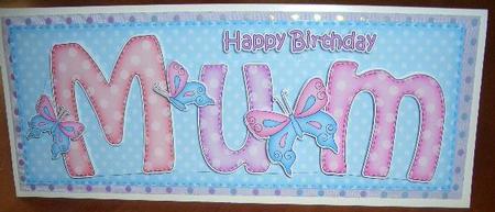 Large Dl Birthday Mum Card & 3D Decoupage by Sandra Wales