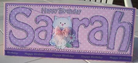 Large Dl Birthday Sarah Quick Card N 3D Decoupage by Sandra Wales