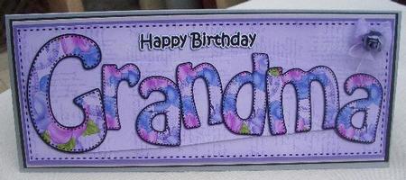 Large Dl Birthday Grandma Quick Card N 3D Decoupage by Sandra Wales