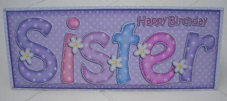 Large Dl Birthday Sister Card & 3D Decoupage by Sandra Wales