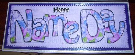 Happy Name Day Large Dl Quick Card 3D Decoupage by Sandra Wales