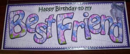 Birthday Best Friend Large Dl Quick Card 3D Decoupage by Sandra Wales