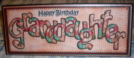 Large Dl Birthday Granddaughter Card & 3D Decoupage by Sandra Wales
