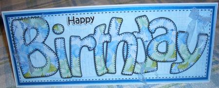 Large Dl Happy Birthday Card & 3D Decoupage by Sandra Wales