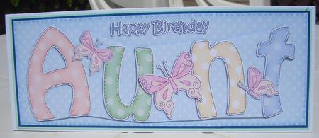 Large Dl Birthday Aunt Quick Card 3D Decoupage by Sandra Wales
