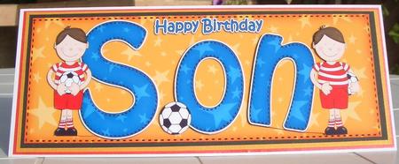 Boyz Birthday Son Large Dl Quick Card 3D Decoupage by Sandra Wales