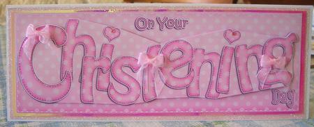 Large Dl Christening Quick Card N 3D Decoupage by Sandra Wales