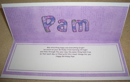 Birthday Pam Roses Matching Large Dl Insert by Sandra Wales