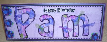 Large Dl Birthday Pam Roses Card & 3D Decoupage by Sandra Wales