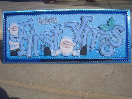 Large Dl Baby's First Xmas with 3D Decoupage by Sandra Wales