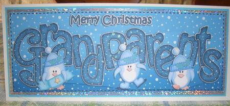 Xmas Large Dl Grandparents Quick Card N 3D Decoupage by Sandra Wales