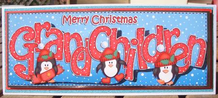 Large Dl Xmas Grandchildren Quick Card N Decoupage by Sandra Wales