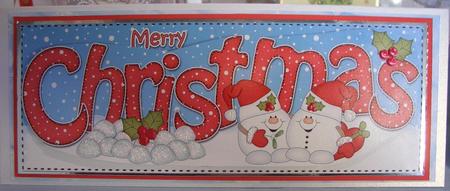 Large Dl Christmas Snowball Sam 3D Decoupage by Sandra Wales